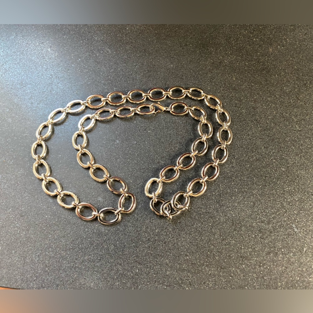 Silver chain belt. 38” length